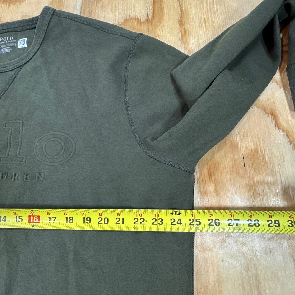 Polo Ralph Lauren Men's XL Olive Green Embossed Logo Crewneck Sweatshirt
